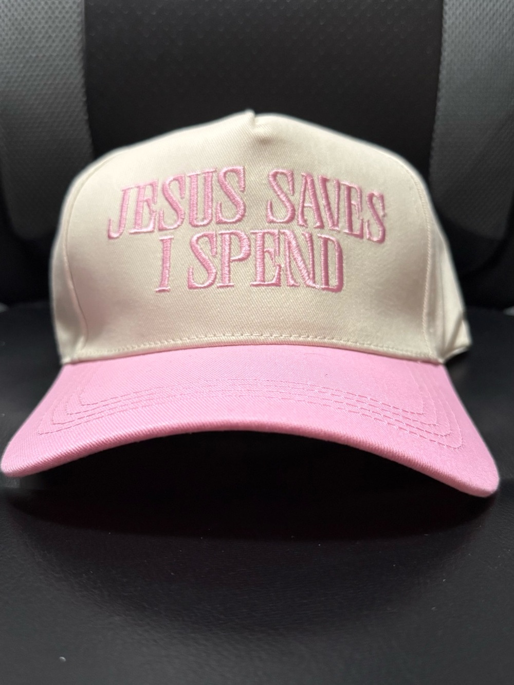 'Jesus Saves I Spend' Embroidered Baseball Cap